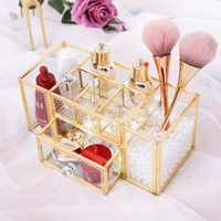 Коробка для хранения для маникюра, держатель для ручек, щетка, стеклянная система хранения