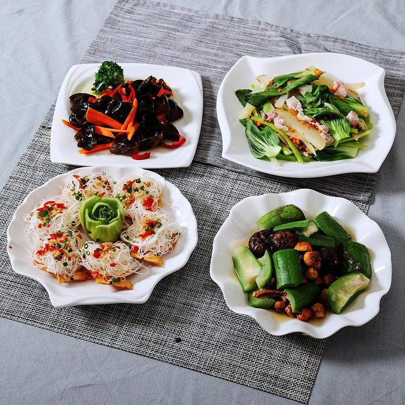 Creative ceramic cake dish dish dish with pure white soup plate shallow dish plates snack plate of irregular plate tableware