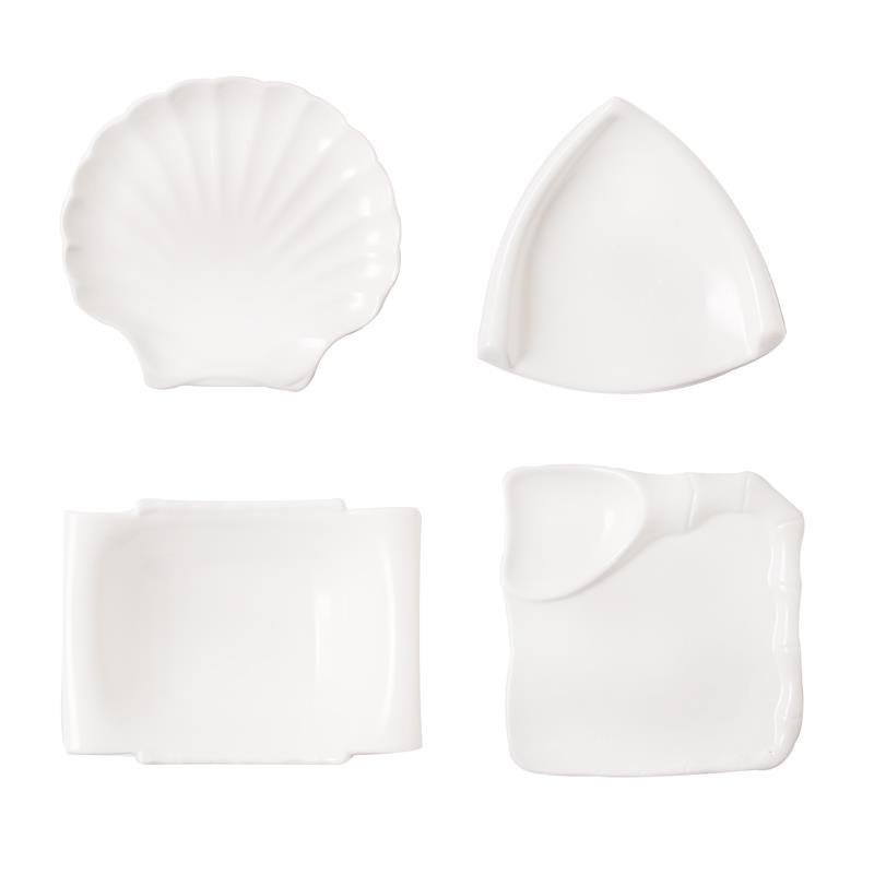 Creative ceramic cake dish dish dish with pure white soup plate shallow dish plates snack plate of irregular plate tableware