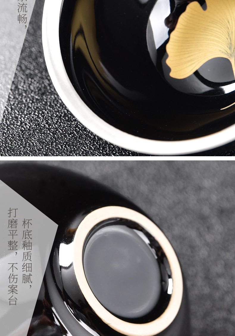 Up with ceramic cups from the oil - lamp can master cup built single cup tea sample tea cup household temmoku glaze small bowl