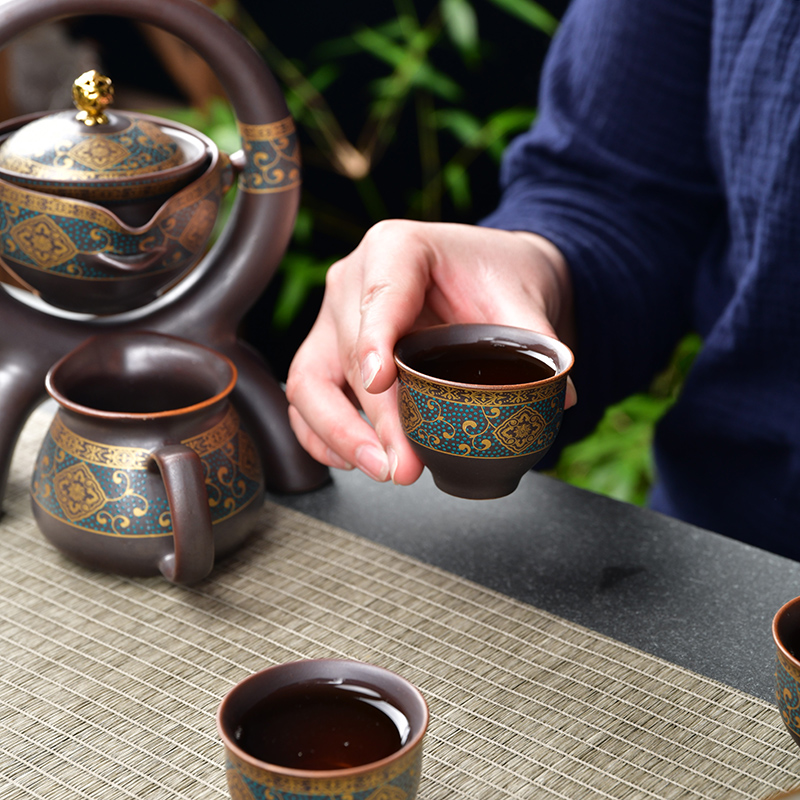 Violet arenaceous kung fu mercifully creative lazy automatic tea hot tureen chai up turn blue of a complete set of Chinese tea