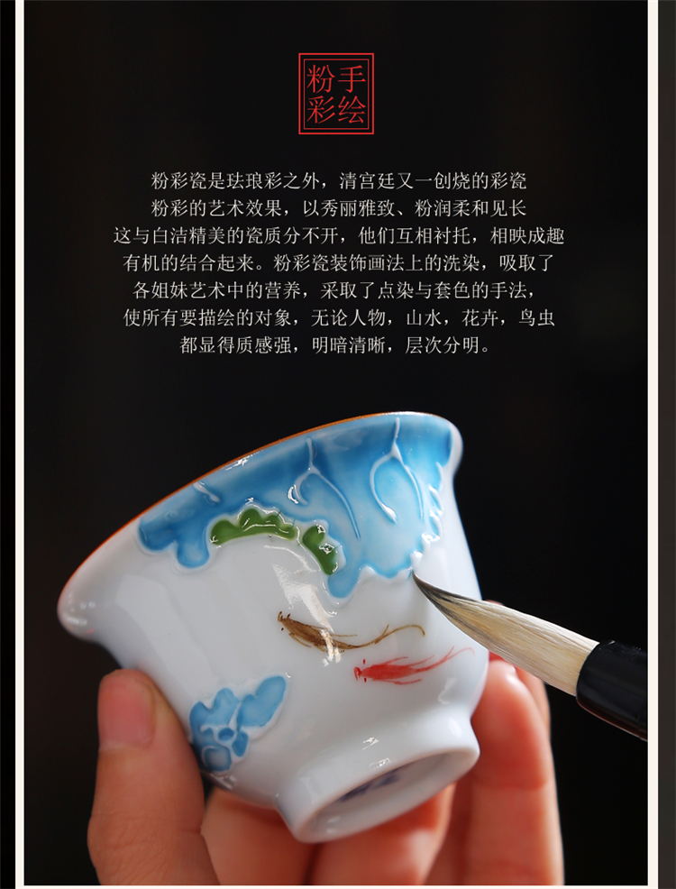 Tasted silver gilding hand - drawn work master single CPU kung fu tea set of blue and white porcelain single individual sample tea cup tea light ceramic tea cup