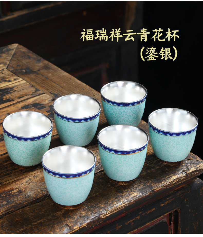 Colored enamel porcelain cups kung fu tea set home master cup single cup large thin foetus noggin pu - erh tea sample tea cup