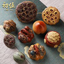 Chuwu purple sand tea pet boutique ornaments can raise the year of the rat watermelon spray water Zen tea ceremony big lotus tea plate