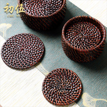 Chuwu coaster rattan Zen tea cup holder Vietnam teapot insulation pot mat kung fu tea set tea ceremony accessories