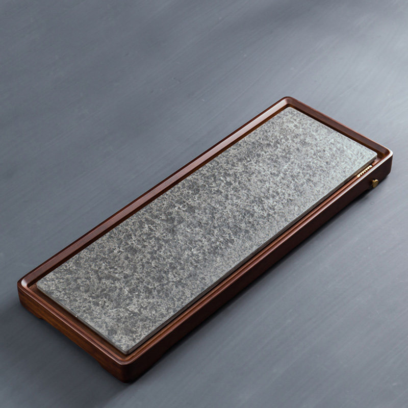 Qin Chu Ujinshi tea tray home large stone tea table kung fu tea set bamboo tray drainage water storage
