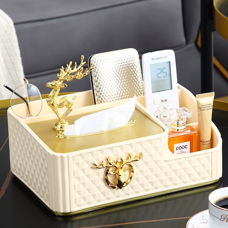 Simple creative multifunctional paper box drawing room household tea remote control for light luxury decoration 1113m