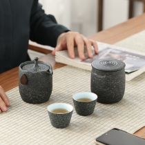 Custom quick cup ceramic simple portable small set Travel Kung Fu tea set one pot two cups of tea can set