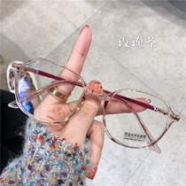 Makeup-free transparent frame myopia glasses can be equipped with power astigmatism small red book ultra-light net red round face thin glasses frame