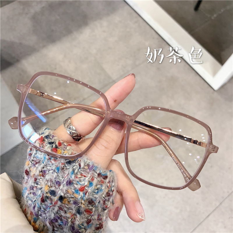 Vegan ultra light TR frame woman small red book net red identical milk tea colour frame can be matched with degree Han version explicit face Little man