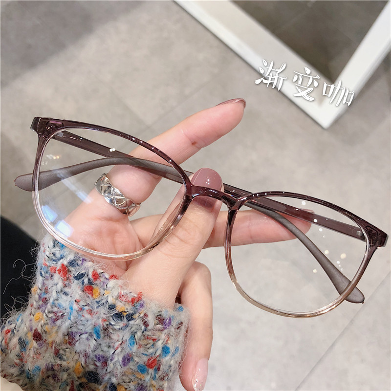 Ultralight TR glasses female small red book net red coveable degree vegan and thin and gradual layer curry frame Korean version tide