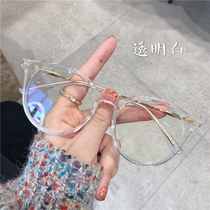 Anti-blue light radiation myopia glasses black frame can be equipped with a degree of plain face thin face ultra-light TR little red book the same trend