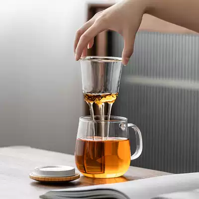 Tea separation glass household men with lid filter cup office Japanese teacup tea cup tea cup