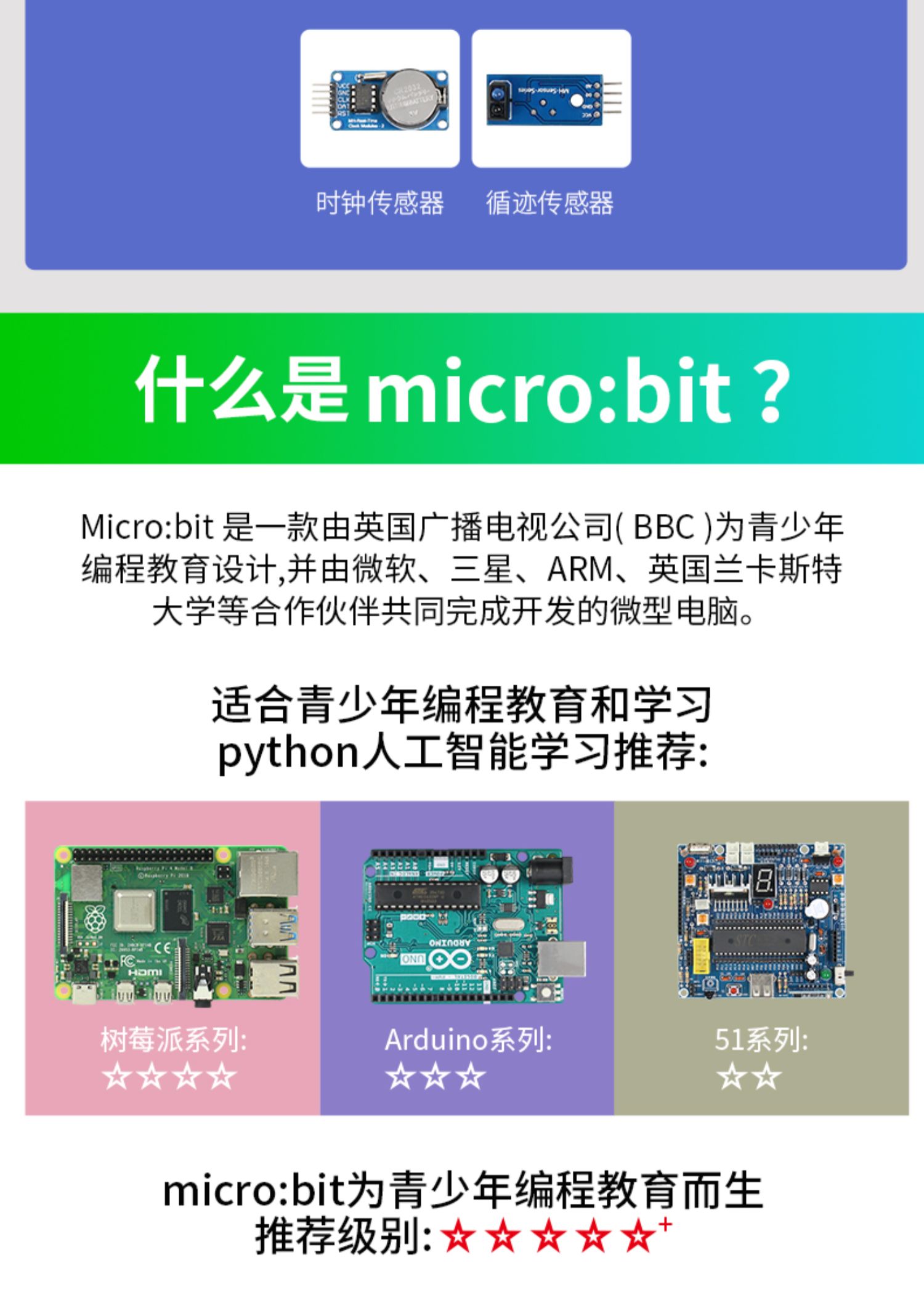 microbit v2主板套件BBC micro:bit开发板机器人python编程扩展板