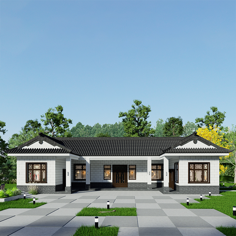 One-Story Three-Four Bedroom Villa Design Drawings, Elderly Care Housing, Chinese-Style Rural Self-Built House Design Plans, Rural Building Plans One-Story Three-Four Bedroom Villa Design Drawings, Elderly Care Housing, Chinese-Style Rural Self-Built House Design Plans, Rural Building Plans