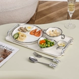 Посуда, высококачественный комплект, брендовая обеденная тарелка для домашнего использования, легкий роскошный стиль, популярно в интернете