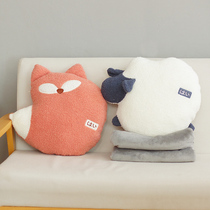 Pillow quilt dual-use animal two-in-one air-conditioning blanket home bay window sofa pillow office nap blanket