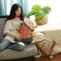 Lucky Nafu Wedding Pillow Opening Wealth Suction Ornament Backrest Living Room Sofa Waist Cushion Office Lucky Cat