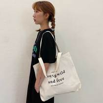 Niche alphabet one-shoulder handbag canvas bag lazy feeling all-match backpack ins style Korea Q8PQ2Z