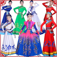 Mới Mông Cổ Vũ Trang Phục Nghệ Thuật Thử Nghiệm Nam Nữ Trưởng Thành Quốc Gia Trang Phục Biểu Diễn Mông Cổ Áo Vuông Lớn Đu Váy Trang Phục Biểu Diễn giày dance