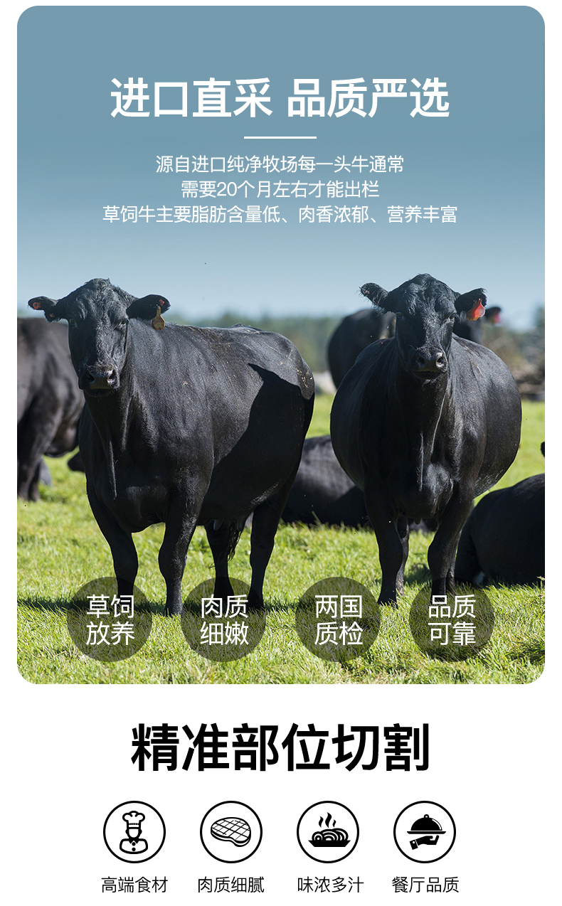 澳洲进口 原肉整切牛排套餐 10片/1300g 通过核酸检测 图4