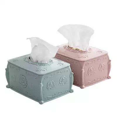 (Nordic fashion)Fashion carved plastic cloth towel box Living room toilet paper box napkin household paper towel storage box