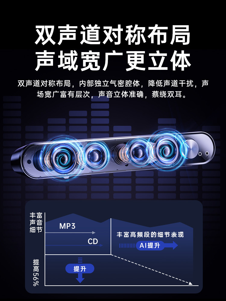 Computer Speakers Desktop Home Use All-In-One with Microphone Wired Bluetooth Speaker Subwoofer Laptop