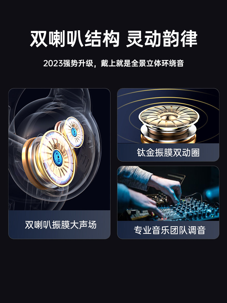 Bluetooth Earphones, Clip-On, Air-Bone Conduction, Wireless, Open-Type, Non-In-Ear, 2025 New Model, Suitable for Sports and Running, Comfortable to Wear