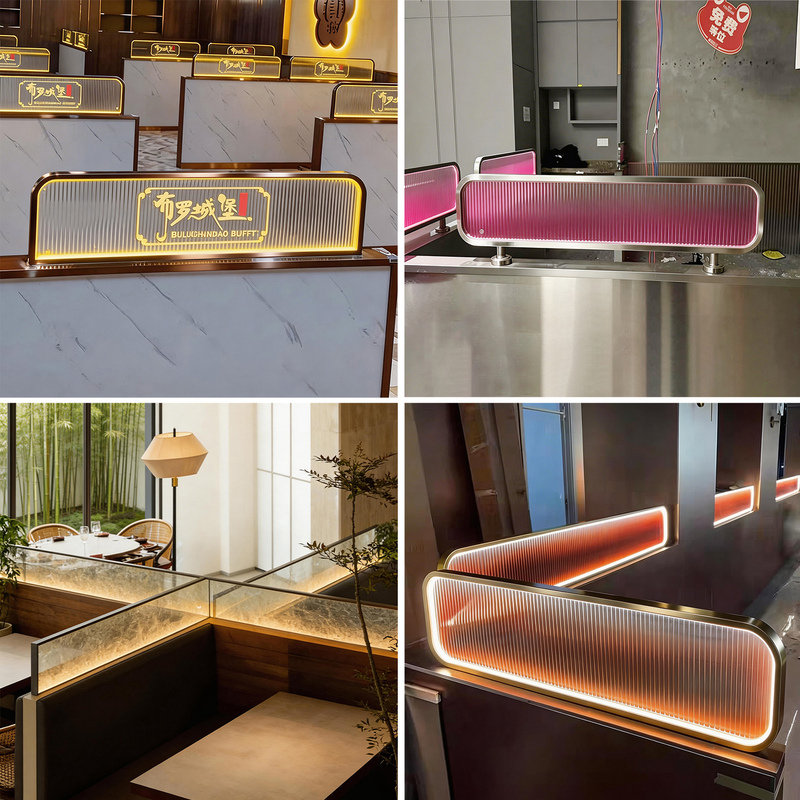 Restaurant Booth Partitions, Dining Area Dividers, Hot Pot and Barbecue Restaurant Aisle Half-Walls, Heightened Glass Half-Walls, and Short Screens
