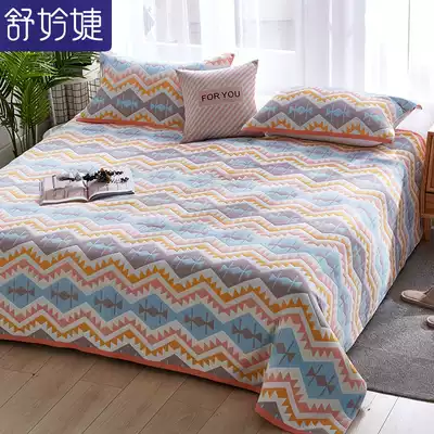 Summer cotton six-layer gauze mat three-piece set 1 5 m cotton soft mat 18 m bed mat air conditioning mat