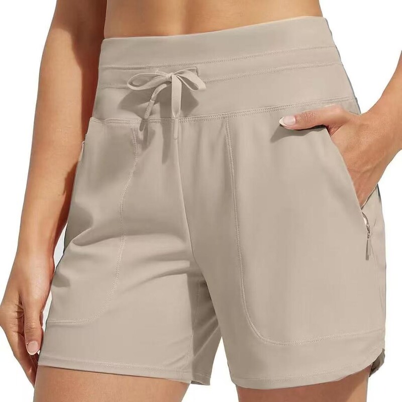 2025 Amazon European and American Style Women's High-Waisted Yoga Shorts Loose Casual Sports Shorts