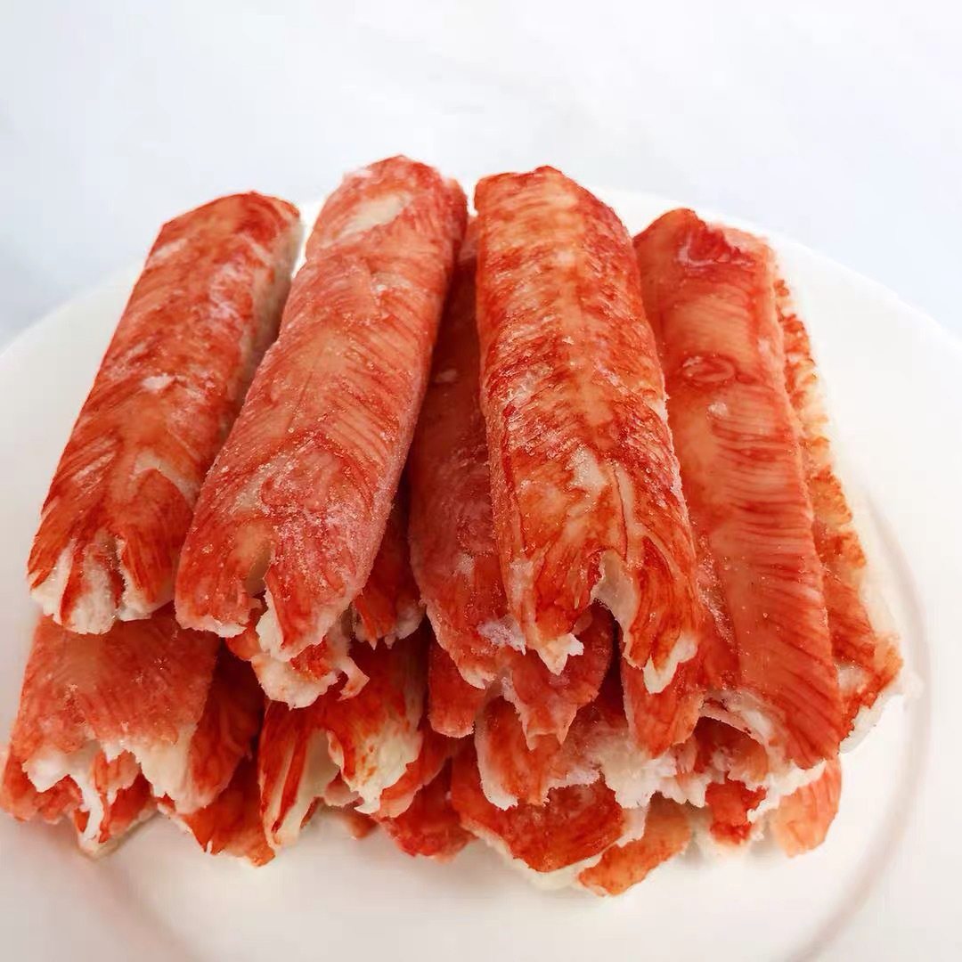 (2 bags) flavored leg meat king crab leg meat stick open bag instant sushi dish hot pot crab fillet sashimi