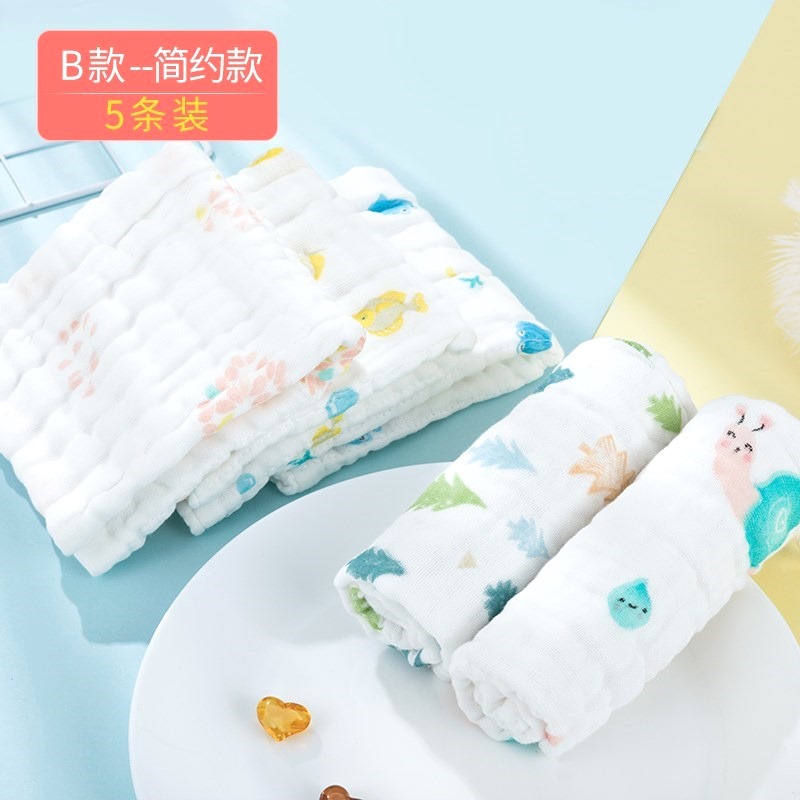 Gauze summer dress hand towel portable baby gauze four seasons pure white handkerchief cotton yarn boy sweat-absorbent soft