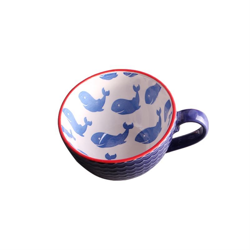 Choi pomelo Europe type restoring ancient ways of ceramic cup without cover large breakfast cup oats milk cup large capacity big keller