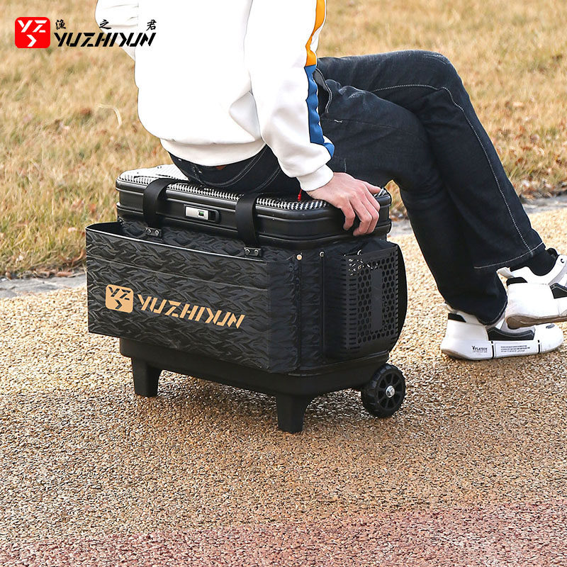 Fishing Junk fishing Lakebox fishing bucket Hard cover with wheel fish protective case Bucket Loaded Fish Barrel Multifunction Gear Jack Bucket