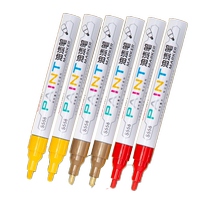 Deli inscription touch-up pen red gold paint pen waterproof and non-fading tombstone pen stone tablet tracing pen tombstone paint pen tracing red tracing pen Qingming tomb-sweeping color tracing gold pen yellow paint pen