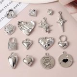 Металлический аксессуар, аксессуары, ожерелье, серьги в виде сердечка, подвеска, браслет ручной работы, ручка, «сделай сам»