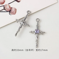 10#Purple Diamond Cross Silver
