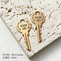 [Античный тупой золотой* круглый кулон-ключ] 1 шт.