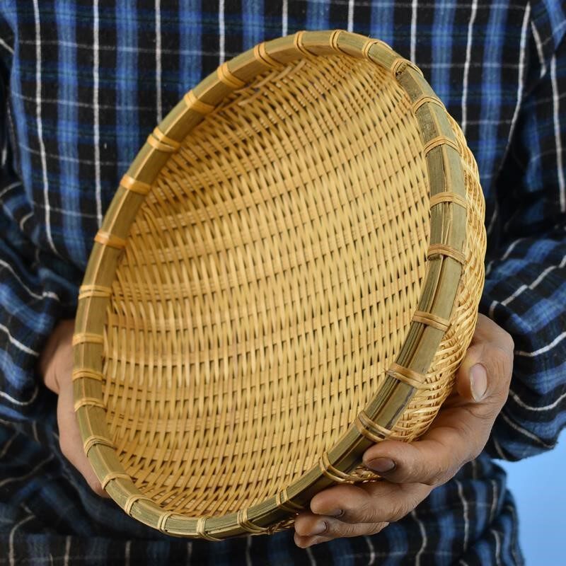 Sichuan bamboo woven shau dustpan bamboo products sieve drain rice to wash vegetables by basket hot pot hotel home g