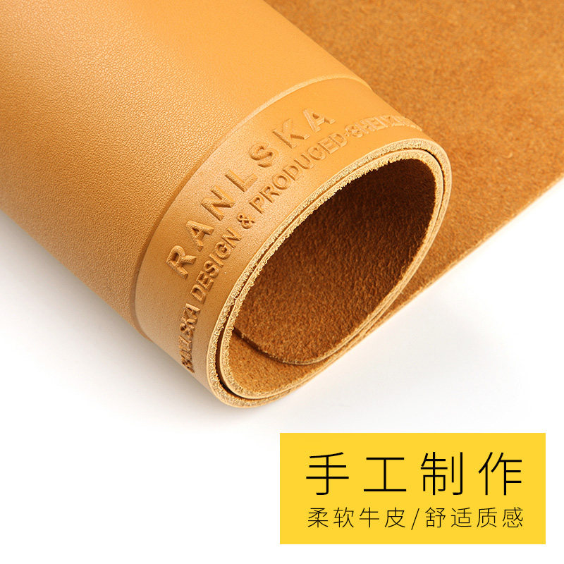 Light luxury simple leather cowhide pad keyboard office student writing desk thick simple desktop mat other