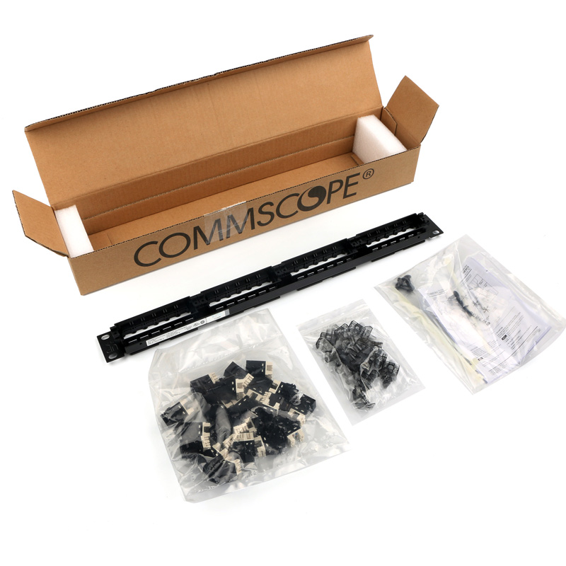 AMP AMP six types of Gigabit 24-port network patch panel 8-1933796-2 with module passed Fluke test