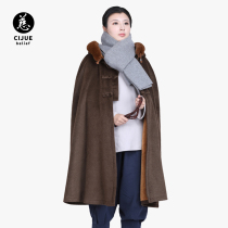 Ci Je winter plus velvet warm meditation cloak retro windbreaker monk dress long meditation cloak suit