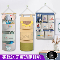Cartoon storage bag wall hanging dormitory door rear bed Wall utility bag fabric large capacity hanging pocket storage bag