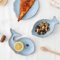 Day Style Breakfast Dishes Marine Ceramic Cutlery Cutlery Cutlery Cutlery Dinner Plate Home Cartoon Fish Dish Cutlery