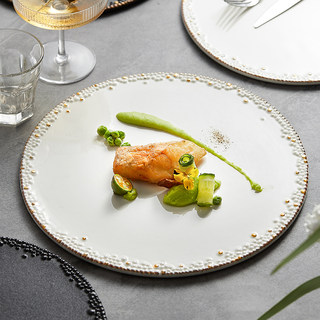 European-Style Western Dinner Plates, Creative Ceramic Tableware for Home Use, Steak, Light Luxury, High-End Feel, Italian Pasta Flat Tray