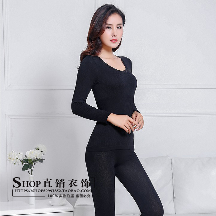 Womens cận phù hợp mùa thu quần tinh khiết quần cotton mùa thu womens phù hợp với đất lót ấm cô gái tightwear mặc phụ nữ.