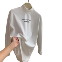 2024 new autumn and winter maternity wear German velvet half turtleneck long-sleeved T-shirt mid-length thickened top bottoming shirt trendy