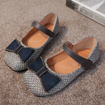 jk shoes children girls princess shoes flat bottom 2021 spring and autumn new single shoes womens performance shoes woven soft-soled childrens shoes