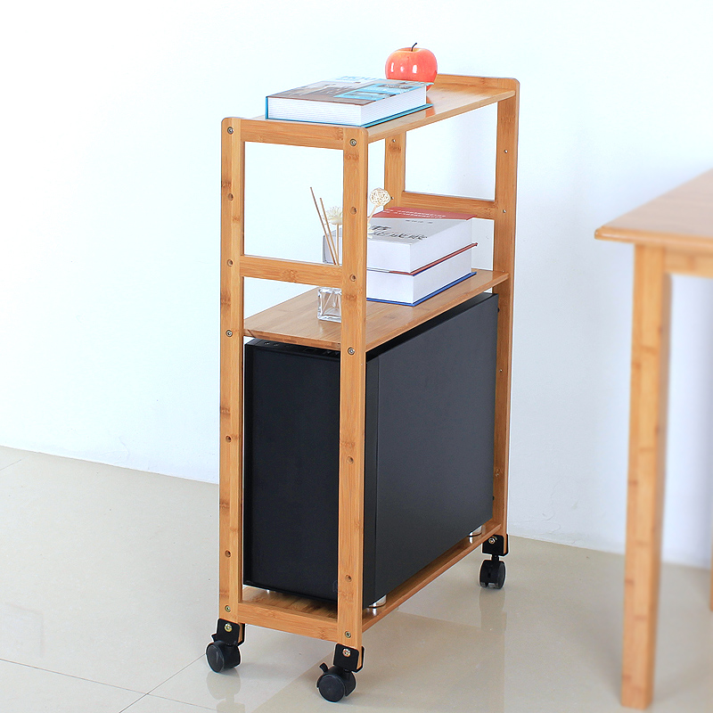 Nanzhu desktop computer main chassis bracket integrated printer storage rack floor-standing mobile bracket storage shelf wooden